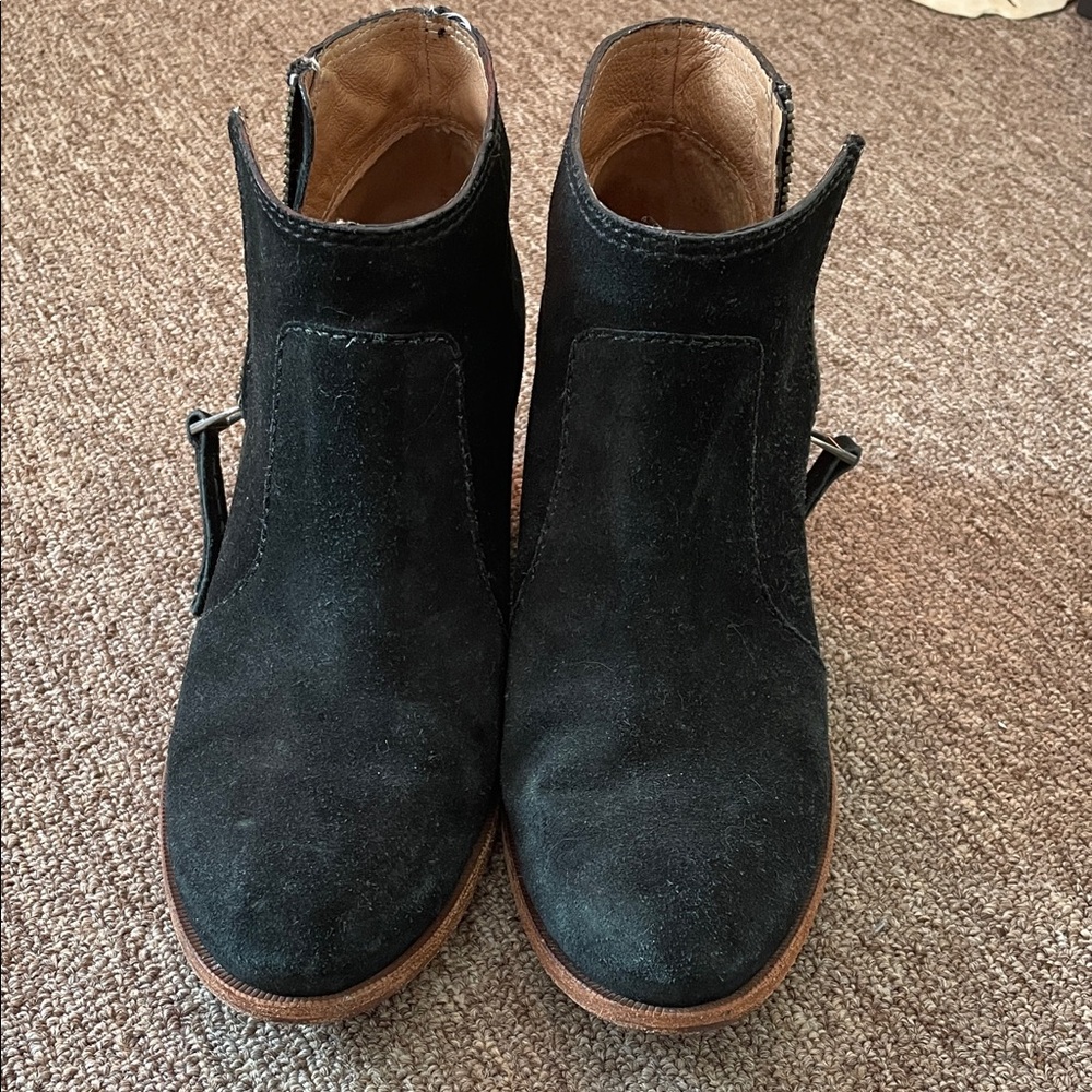 Black Suede Ankle Boots, Madewell brand. 7.5, 7 1/2 - Picture 2 of 12
